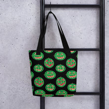 Load image into Gallery viewer, Summer Pumpkins on Black Tote bag
