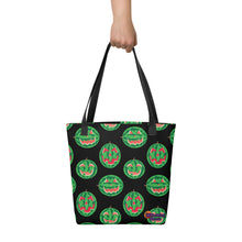 Load image into Gallery viewer, Summer Pumpkins on Black Tote bag