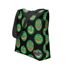 Load image into Gallery viewer, Summer Pumpkins on Black Tote bag
