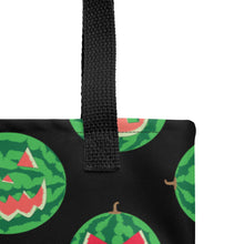 Load image into Gallery viewer, Summer Pumpkins on Black Tote bag