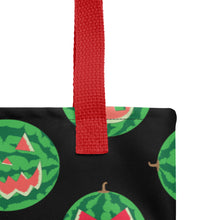 Load image into Gallery viewer, Summer Pumpkins on Black Tote bag