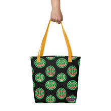 Load image into Gallery viewer, Summer Pumpkins on Black Tote bag