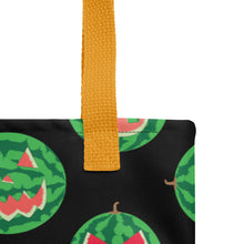 Load image into Gallery viewer, Summer Pumpkins on Black Tote bag
