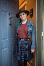 Load image into Gallery viewer, Bone PinStripe Skater Skirt