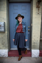 Load image into Gallery viewer, Bone PinStripe Skater Skirt