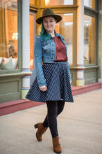 Load image into Gallery viewer, Bone PinStripe Skater Skirt