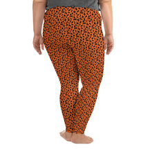 Load image into Gallery viewer, Playful Black Cats Plus Size Leggings Orange