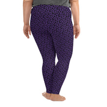 Load image into Gallery viewer, Playful Black Cats Plus Size Leggings Purple