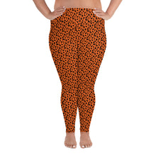 Load image into Gallery viewer, Playful Black Cats Plus Size Leggings Orange