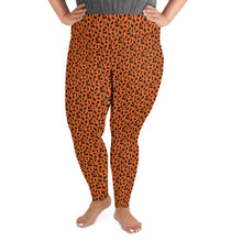 Load image into Gallery viewer, Playful Black Cats Plus Size Leggings Orange