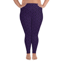 Load image into Gallery viewer, Playful Black Cats Plus Size Leggings Purple