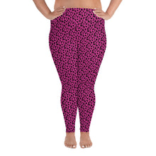 Load image into Gallery viewer, Playful Black Cats Plus Size Leggings Pink