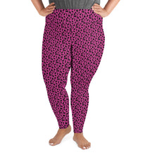 Load image into Gallery viewer, Playful Black Cats Plus Size Leggings Pink