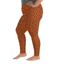 Load image into Gallery viewer, Playful Black Cats Plus Size Leggings Orange