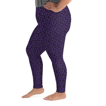 Load image into Gallery viewer, Playful Black Cats Plus Size Leggings Purple