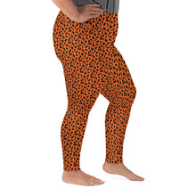 Load image into Gallery viewer, Playful Black Cats Plus Size Leggings Orange