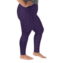 Load image into Gallery viewer, Playful Black Cats Plus Size Leggings Purple