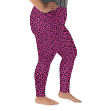 Load image into Gallery viewer, Playful Black Cats Plus Size Leggings Pink