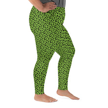 Load image into Gallery viewer, Playful Black Cats Plus Size Leggings Green