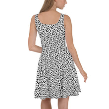 Load image into Gallery viewer, Playful Black Cats Skater Dress White