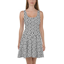 Load image into Gallery viewer, Playful Black Cats Skater Dress White