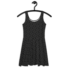 Load image into Gallery viewer, Playful Black Cats Skater Dress Grey