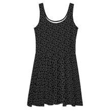 Load image into Gallery viewer, Playful Black Cats Skater Dress Grey