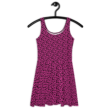 Load image into Gallery viewer, Playful Black Cats Skater Dress Pink
