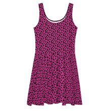 Load image into Gallery viewer, Playful Black Cats Skater Dress Pink