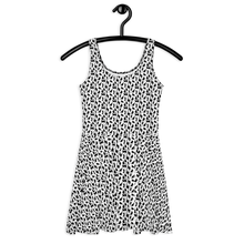 Load image into Gallery viewer, Playful Black Cats Skater Dress White