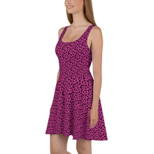 Load image into Gallery viewer, Playful Black Cats Skater Dress Pink