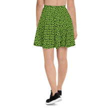 Load image into Gallery viewer, Playful Black Cats Skater Skirt Green