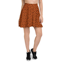 Load image into Gallery viewer, Playful Black Cats Skater Skirt Orange