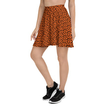 Load image into Gallery viewer, Playful Black Cats Skater Skirt Orange