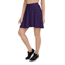 Load image into Gallery viewer, Playful Black Cats Skater Skirt Purple