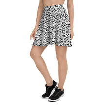 Load image into Gallery viewer, Playful Black Cats Skater Skirt White