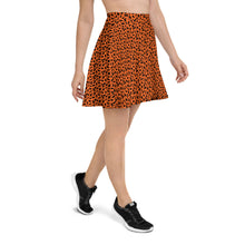 Load image into Gallery viewer, Playful Black Cats Skater Skirt Orange