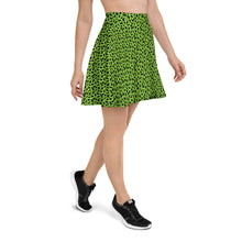 Load image into Gallery viewer, Playful Black Cats Skater Skirt Green