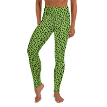 Load image into Gallery viewer, Playful Black Cats Leggings Green