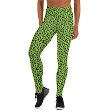 Load image into Gallery viewer, Playful Black Cats Leggings Green