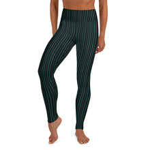 Load image into Gallery viewer, Thorn Stripe Leggings in Black & Teal