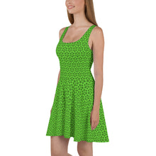 Load image into Gallery viewer, Triskele Skater Dress Lime Green & Black