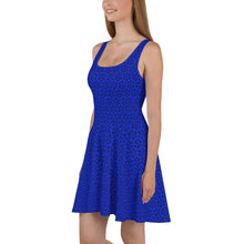 Load image into Gallery viewer, Triskele Skater Dress Blue & Black