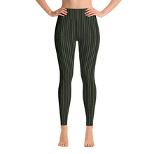 Load image into Gallery viewer, Thorn Stripe Leggings in Black & Green