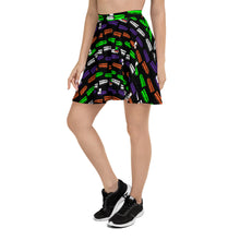 Load image into Gallery viewer, Colorful Coffins Skater Skirt