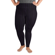 Load image into Gallery viewer, Thorn Stripe Plus Size Leggings in Black & Purple