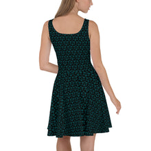 Load image into Gallery viewer, Triskele Skater Dress Black & Teal