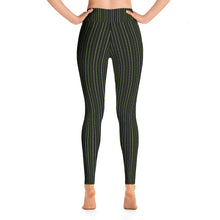 Load image into Gallery viewer, Thorn Stripe Leggings in Black & Green