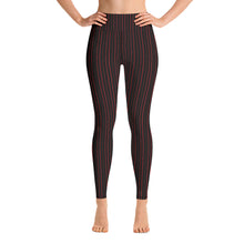Load image into Gallery viewer, Thorn Stripe Leggings in Black & Red