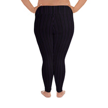 Load image into Gallery viewer, Thorn Stripe Plus Size Leggings in Black & Purple